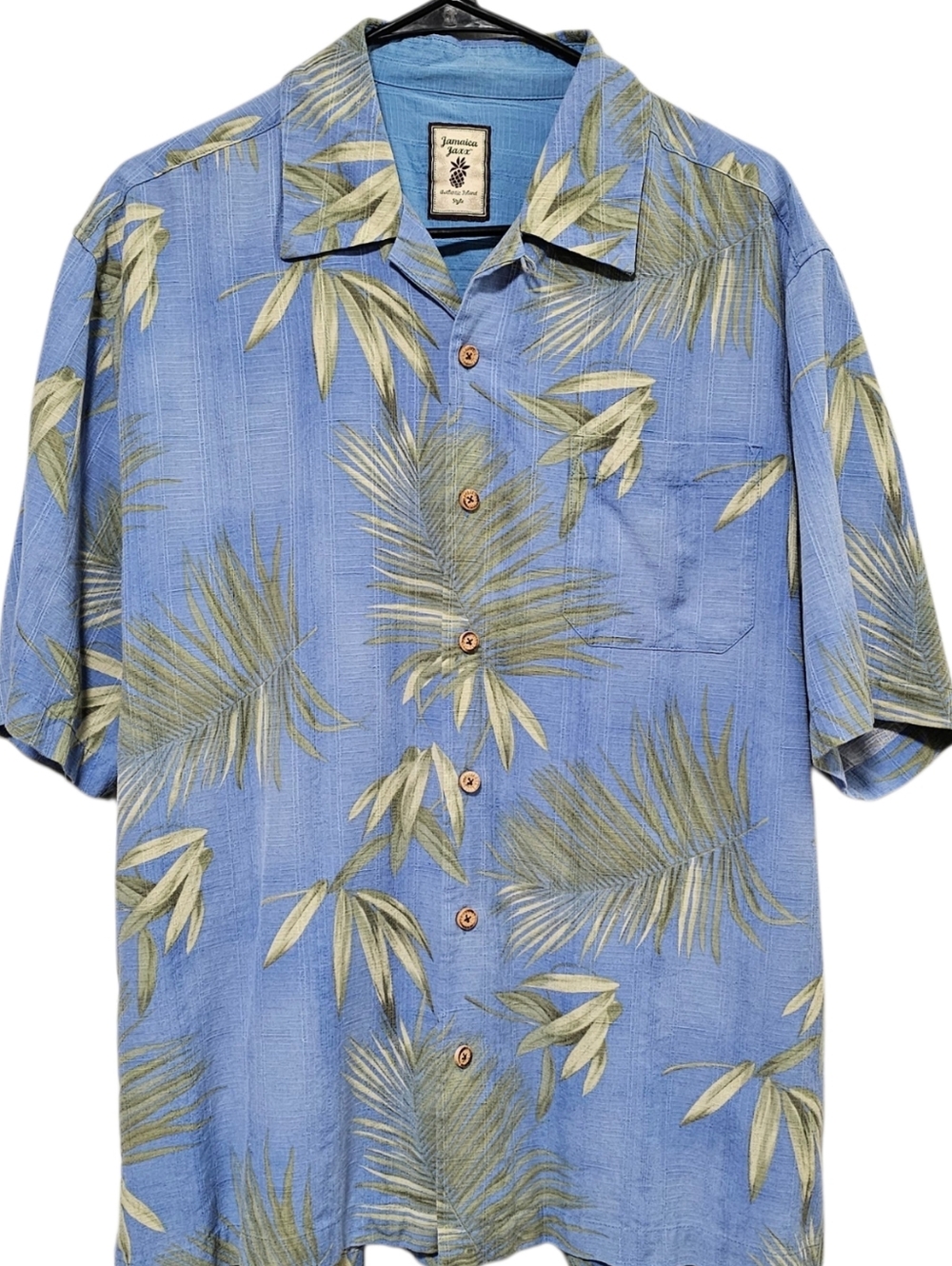 Jamaica Jaxx Men's 100% Silk Floral Hawaiian Short Sleeve Button Down Size M